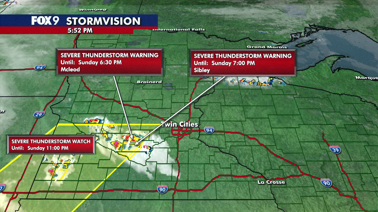 MN weather: SW Minnesota under Thunderstorm Watch until 11 p.m.