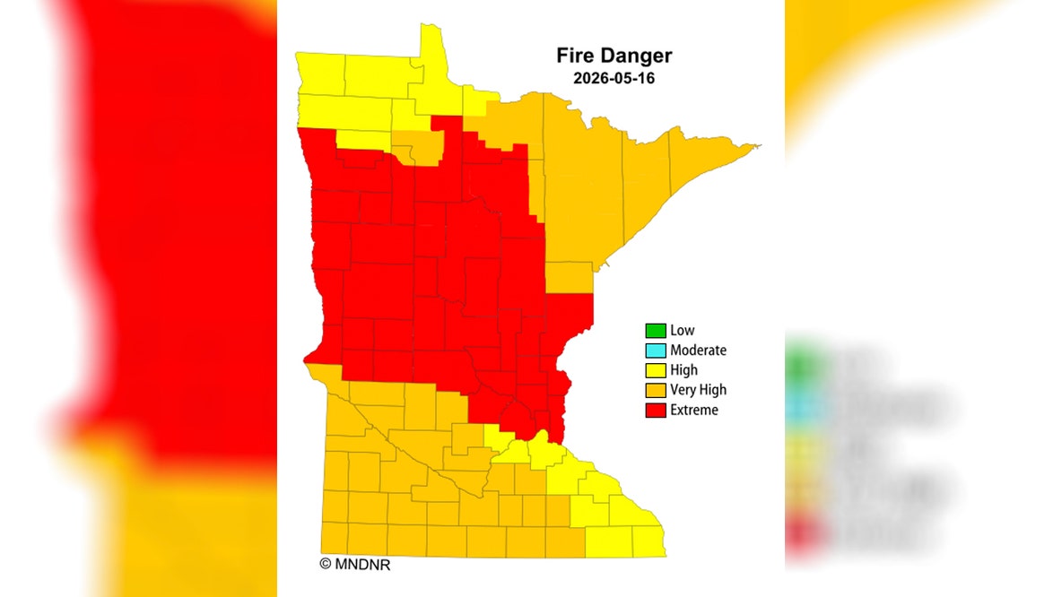 Red flag warning issued for 15 Minnesota counties