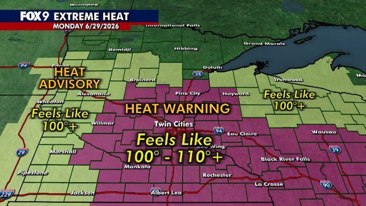 Minnesota weather: Extreme heat warning with heat index of 100-110 degrees Monday