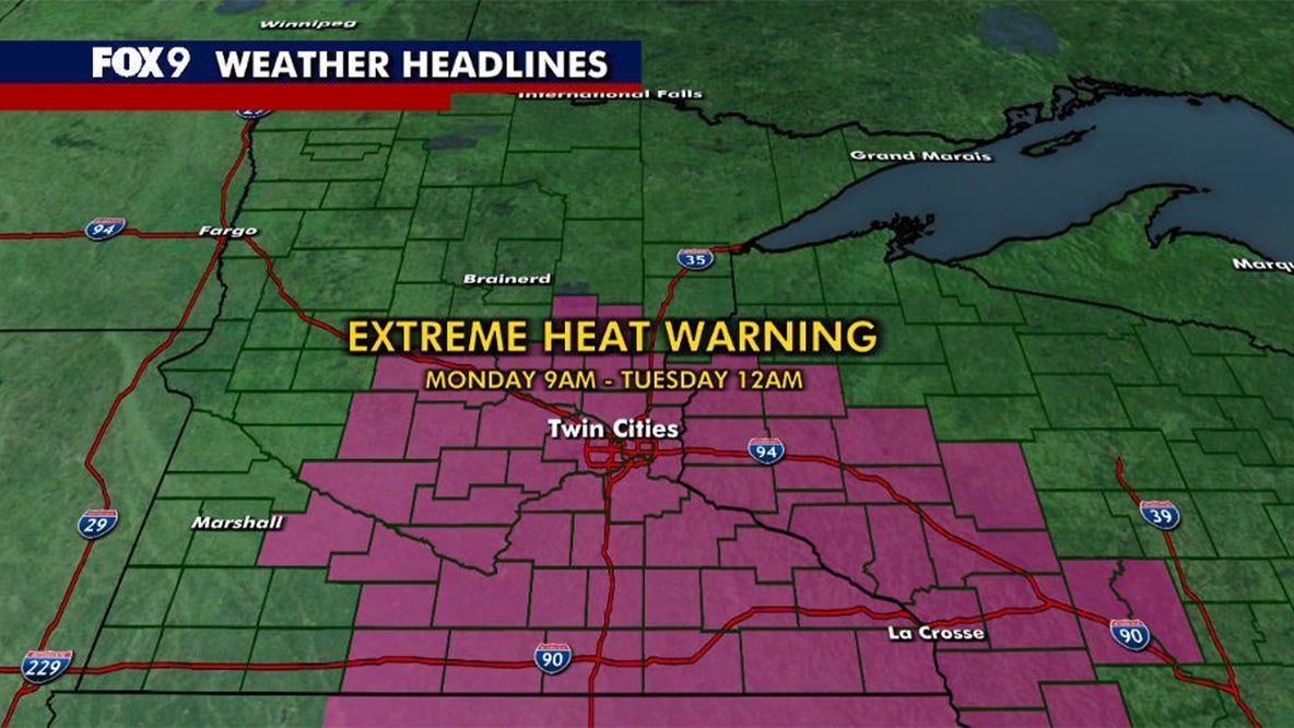 Minnesota weather: Extreme heat warning issued for Monday