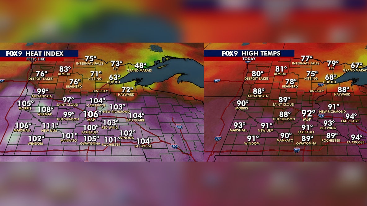 Minnesota weather: High temps, heat index across the state on Monday