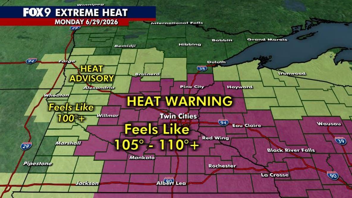 MN weather: Extreme Heat Warning in effect Monday