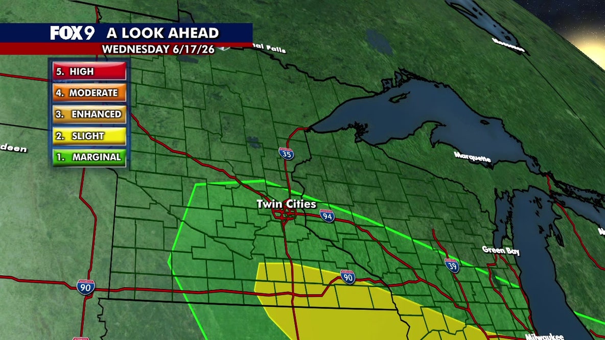 MN weather: Rain clears Tuesday morning ahead of potential for storms on Wednesday