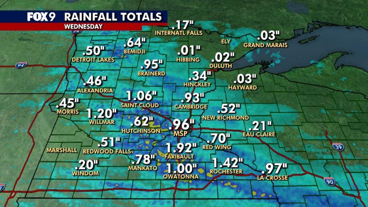 MN rainfall totals: How much rain we got on Tuesday