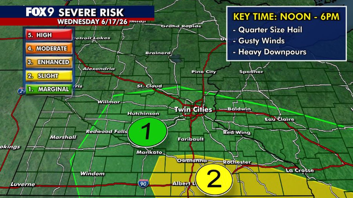 Minnesota weather: Patchy sun as shower and storm chances linger Wednesday