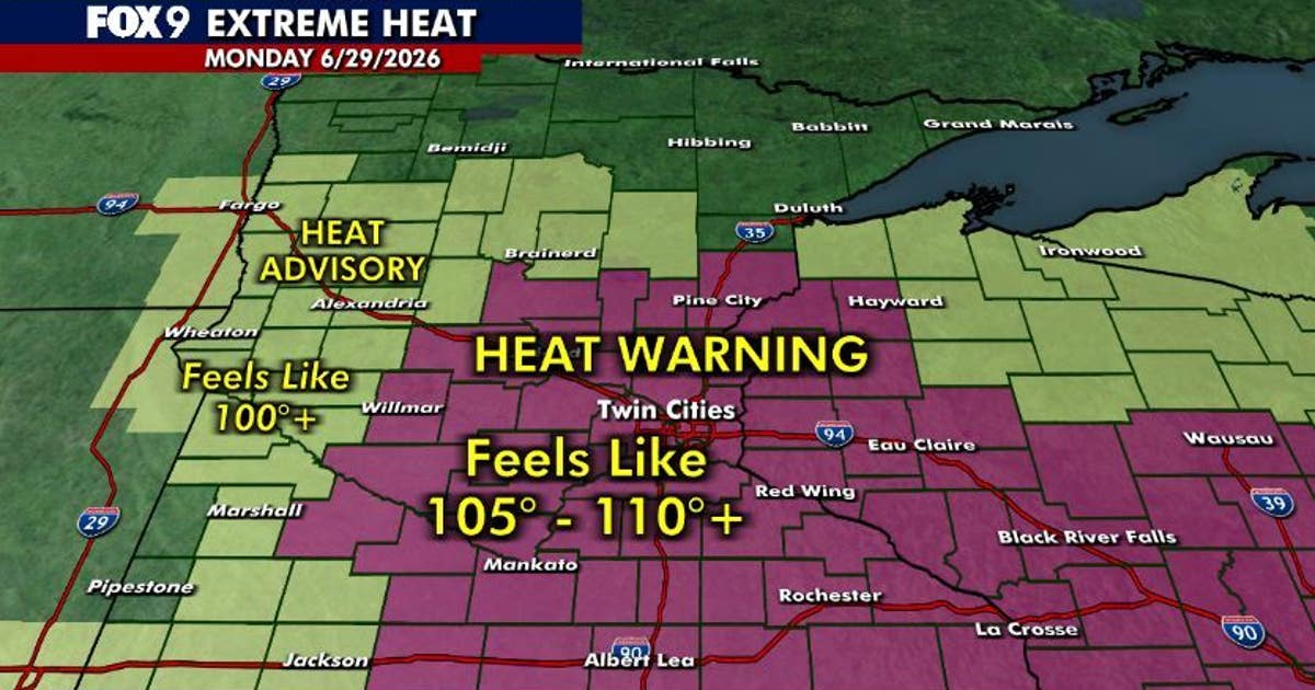 MN weather: Extreme Heat Warning in effect Monday