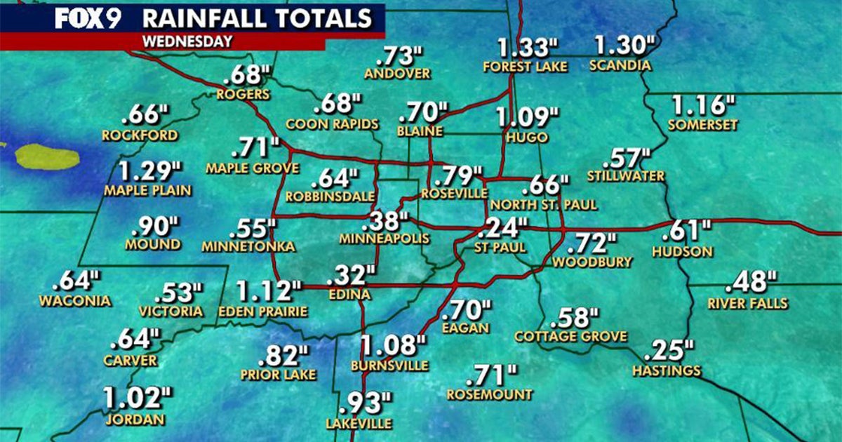 Minnesota weather: Rainfall totals from Wednesday’s showers and storms Minnesota weather: Rainfall totals from Wednesday’s showers and storms