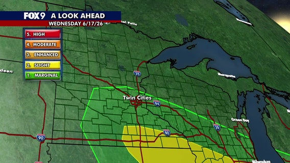 MN weather: Rain clears Tuesday morning ahead of potential for storms on Wednesday