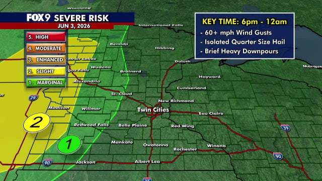 MN weather: Potential for storms in western MN