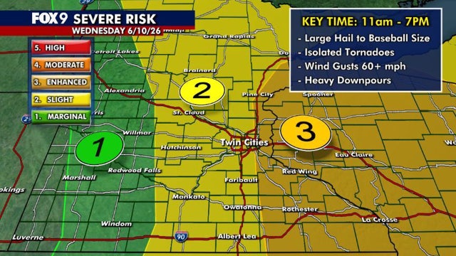 Minnesota weather: More severe storms possible Wednesday afternoon and evening