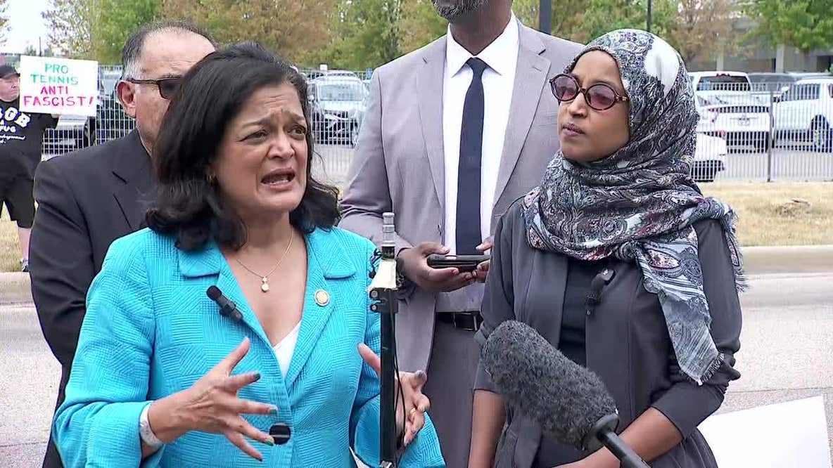 Ilhan Omar and Rep. Jayapal conduct oversight at Whipple Federal Building