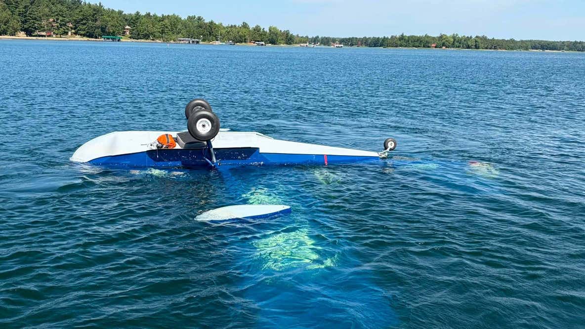 Pelican Lake plane flip: Aircraft overturns on landing, all aboard walk away