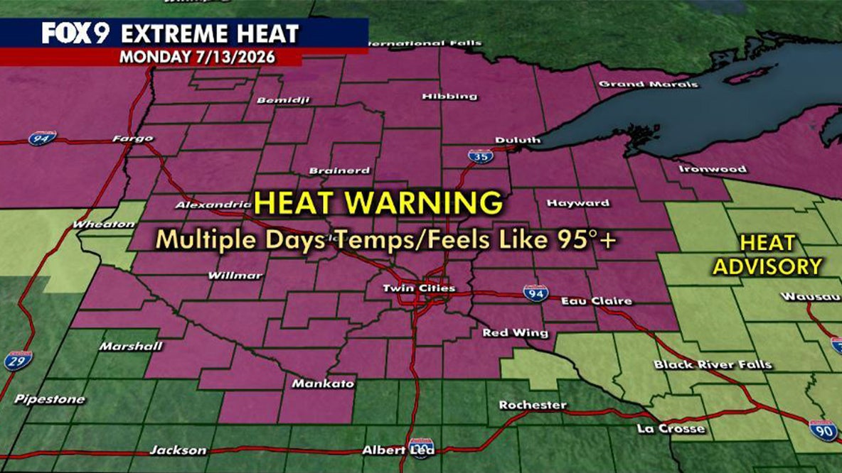 Minnesota weather: Sunny Monday kicks off a dangerously hot workweek