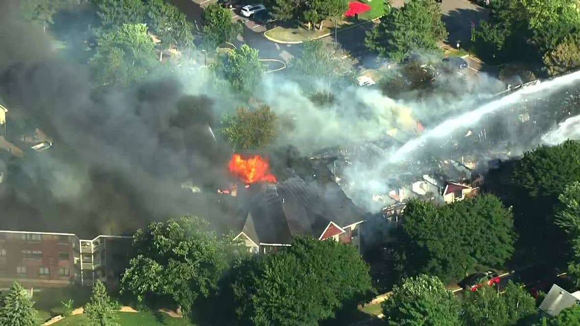 Large fire blazes at Helix Apartments in St. Louis Park