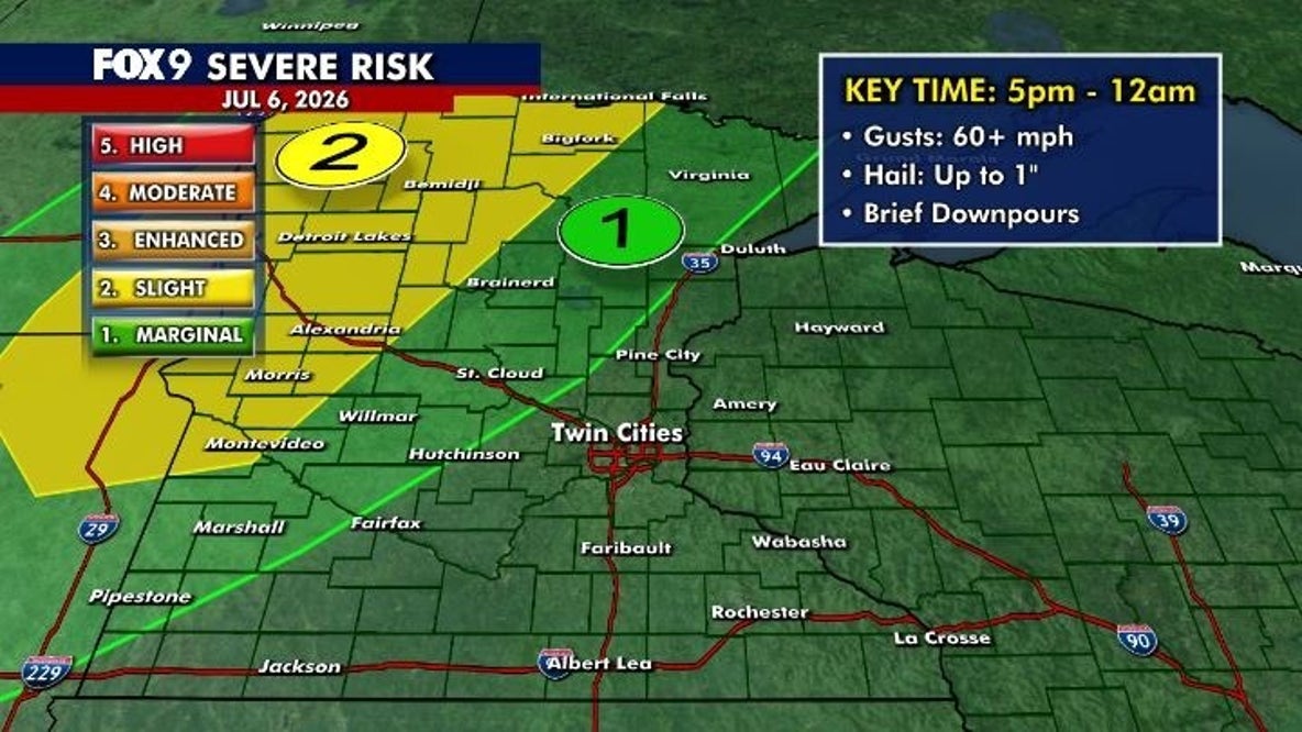 MN weather: Hot and muggy Monday, storms possible in NW Minnesota