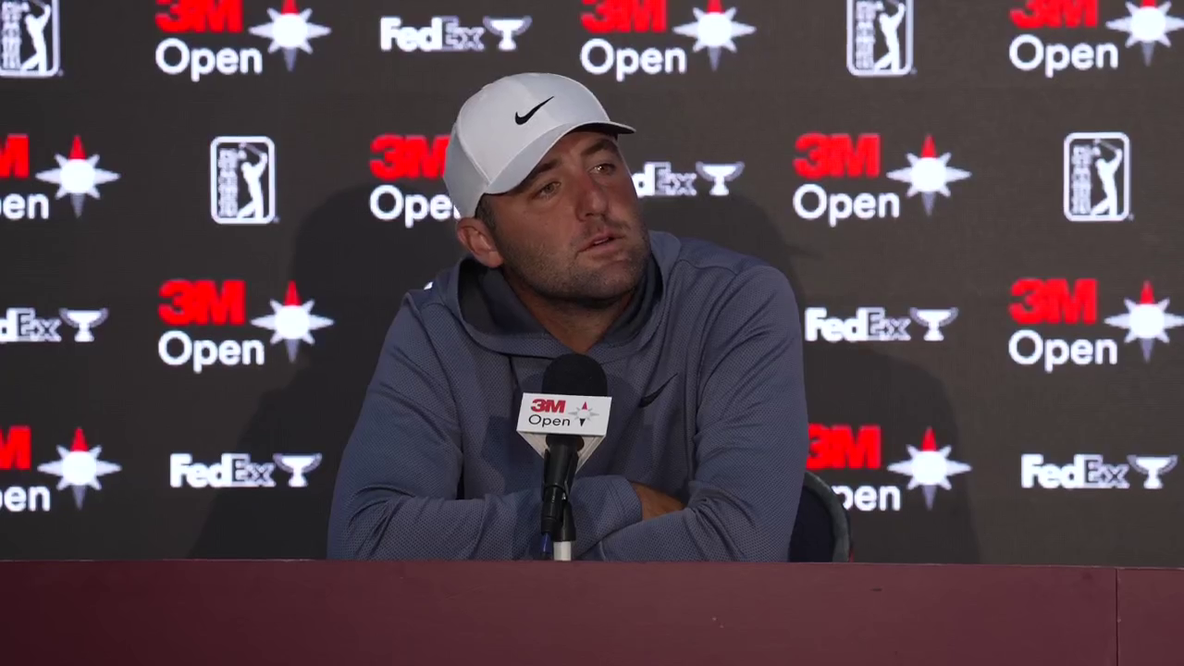 Scottie Scheffler asks Kevin O’Connell about Vikings QB competition at 3M Open