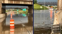 Flash flooding closed highways in southern MN on Wednesday