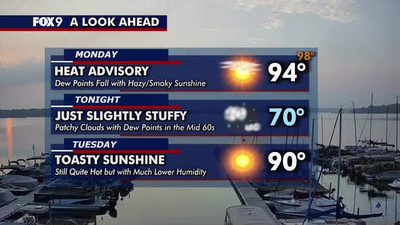 Minnesota weather: Heat advisory continues Monday as oppressive humidity eases