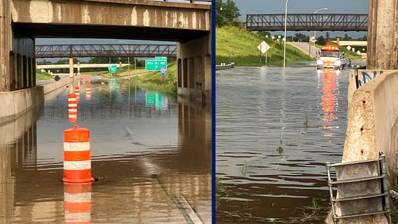 Flash flooding closed highways in southern MN on Wednesday