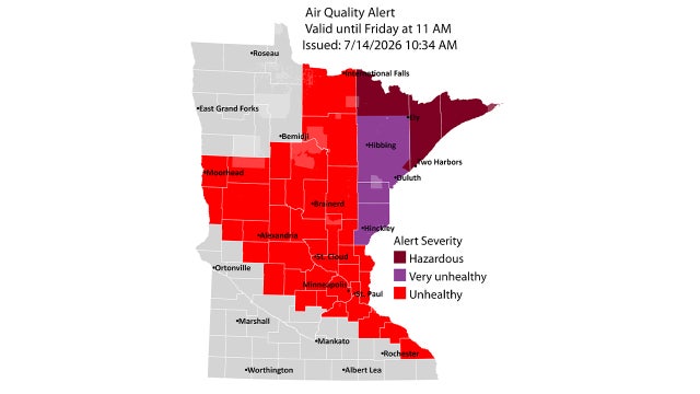 Minnesota weather: Air quality alert for wildfire smoke across MN, WI