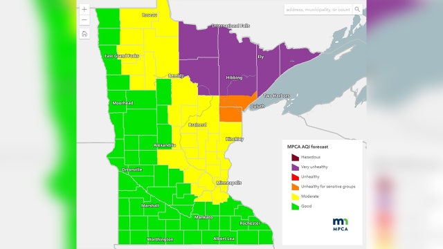 Minnesota air quality 'very unhealthy' as wildfire smoke moves in Tuesday