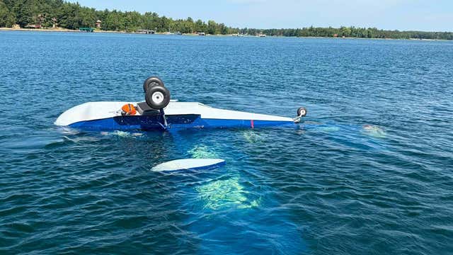 Pelican Lake plane flip: Aircraft overturns on landing, all aboard walk away