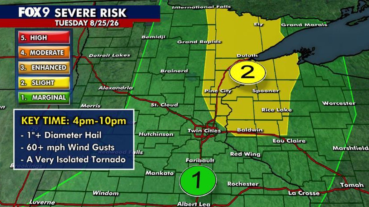 Minnesota weather: More humid Tuesday with isolated late day strong storms