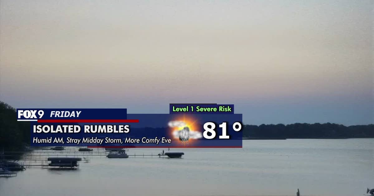 Minnesota weather: Warm and more humid with isolated rumbles Friday