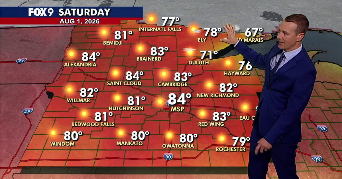 Minnesota weather: Sunshine and 80s Saturday, beautiful with lower humidity Sunday