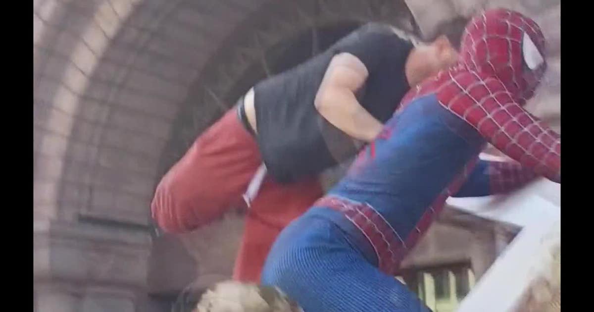 Man dressed in Spider-Man costume at Jake Lang protest charged with assault