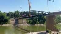 Historic Kern Bridge reinstalled over Blue Earth River in Mankato