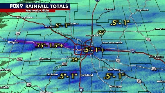 Wednesday rainfall totals: 1+ inches in Twin Cities metro, more rain expected Friday