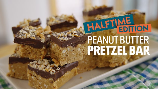 Halftime with Taste Buds: No-Bake Peanut Butter Pretzel Bars