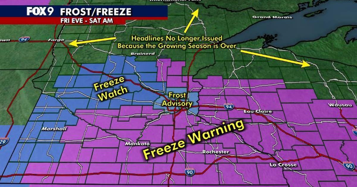 Minnesota weather: Chilly, blustery Friday before widespread frost overnight