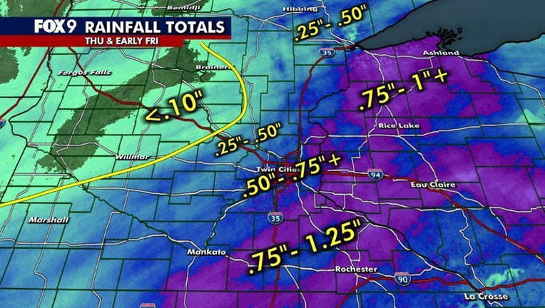 Estimated rainfall totals for Oct. 15 through Oct. 16.