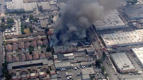 Fire heavily damages commercial building in Paramount; No injuries reported