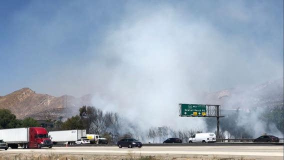 Brush fire in Valencia causes three lanes to be closed on NB 5 Freeway