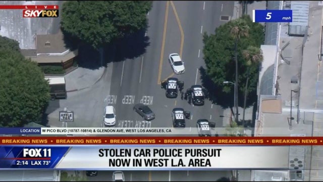 Woman taken into custody after leading police on chase through Los Angeles