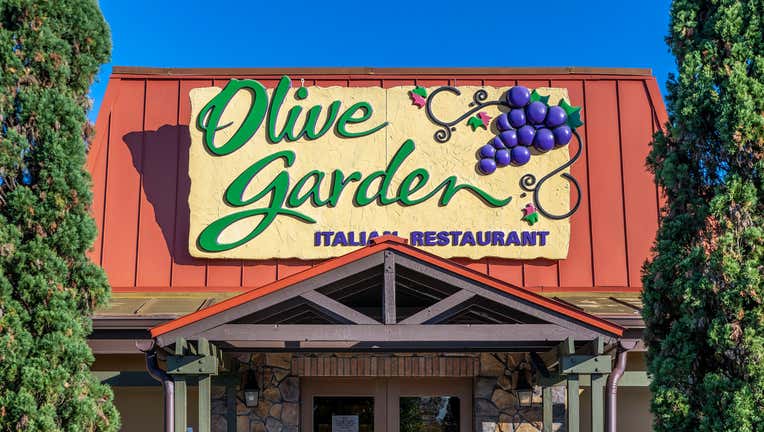 KISSIMMEE, FLORIDA, UNITED STATES - 2014/08/28: Olive Garden restaurant exterior. (Photo by John Greim/LightRocket via Getty Images)
