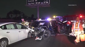 Two CHP officers injured in 405 Freeway multi-vehicle crash