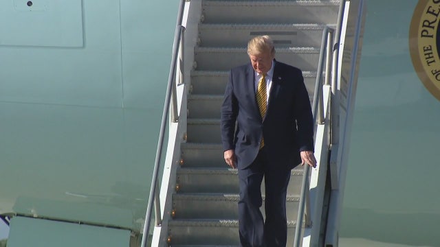 President Trump concludes Los Angeles visit with fundraising breakfast
