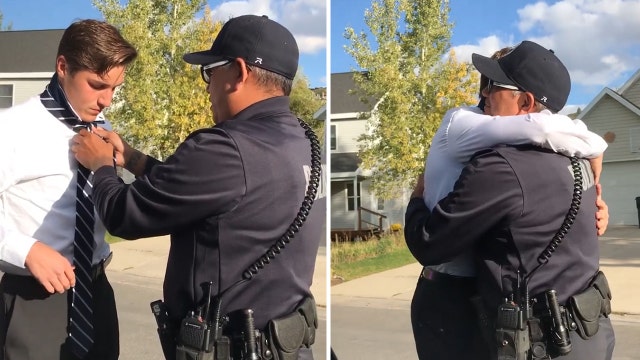 Video: Utah police officer teaches teen how to tie a tie