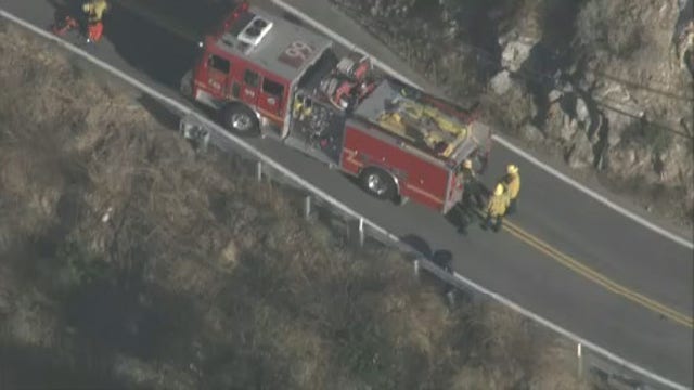 County firefighters rescue motorcyclist who went down ravine in Malibu