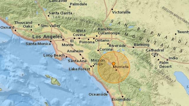 3.9-magnitude earthquake strikes Riverside County 4 miles northwest of Murrieta