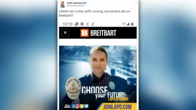 LAPD stops purchasing advertising from Google after ad found on Breitbart website causes concern