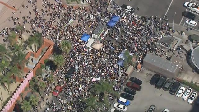 Thousands gather in downtown L.A. as part of global climate strike event