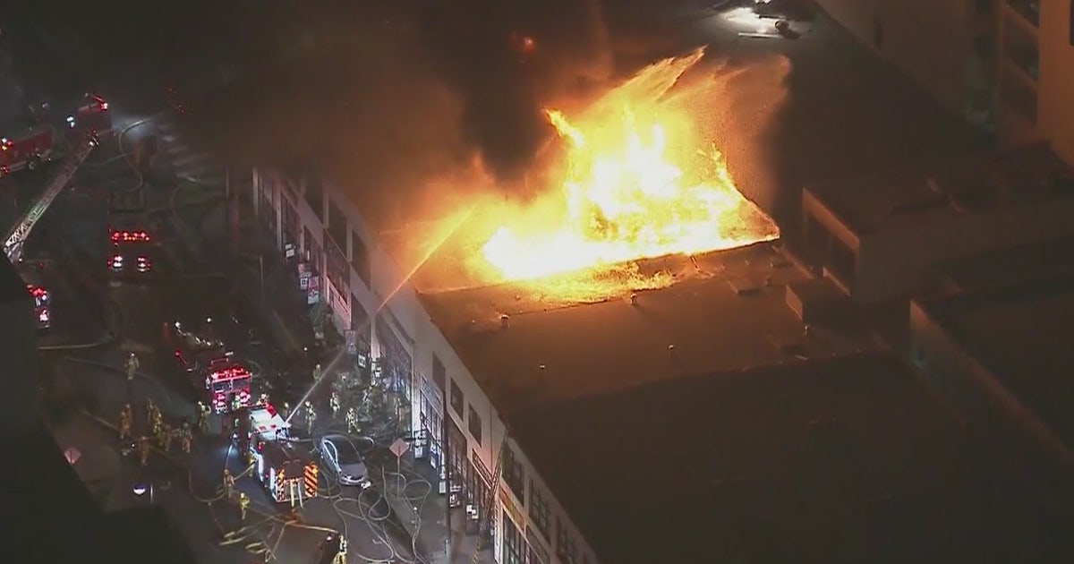Crews battle explosive commercial fire in downtown Los Angeles | FOX 11 ...