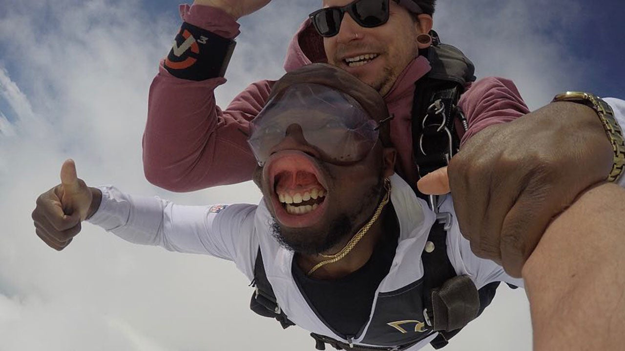Wind was too strong for my lips': Man's hilarious skydiving pictu...