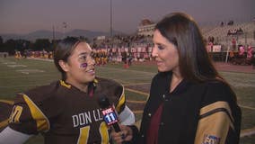 Female football player remembers her late mom