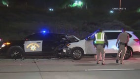 Caught on camera: Speeding driver slams into CHP cruiser during wrong-way-driver investigation